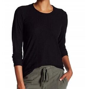 James Perse Standard T Shirt Womens XL Black Long Sleeve Cotton Modal Comfy